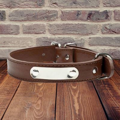 Collier chien - LeatherDogCollar™ - Marron - Jouetstoutou