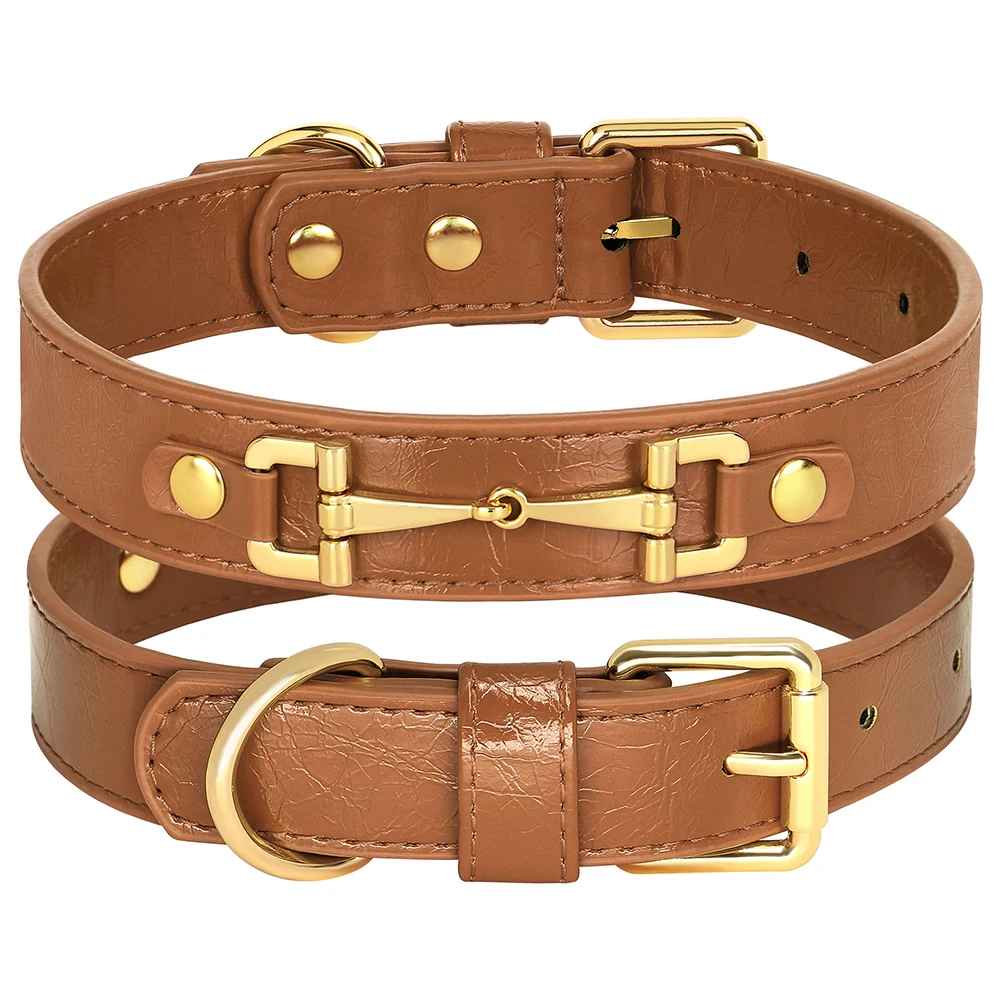 colliers cuir pour chiens collierazor marron