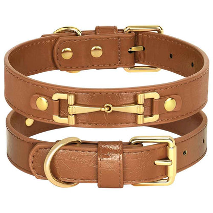 colliers cuir pour chiens collierazor marron