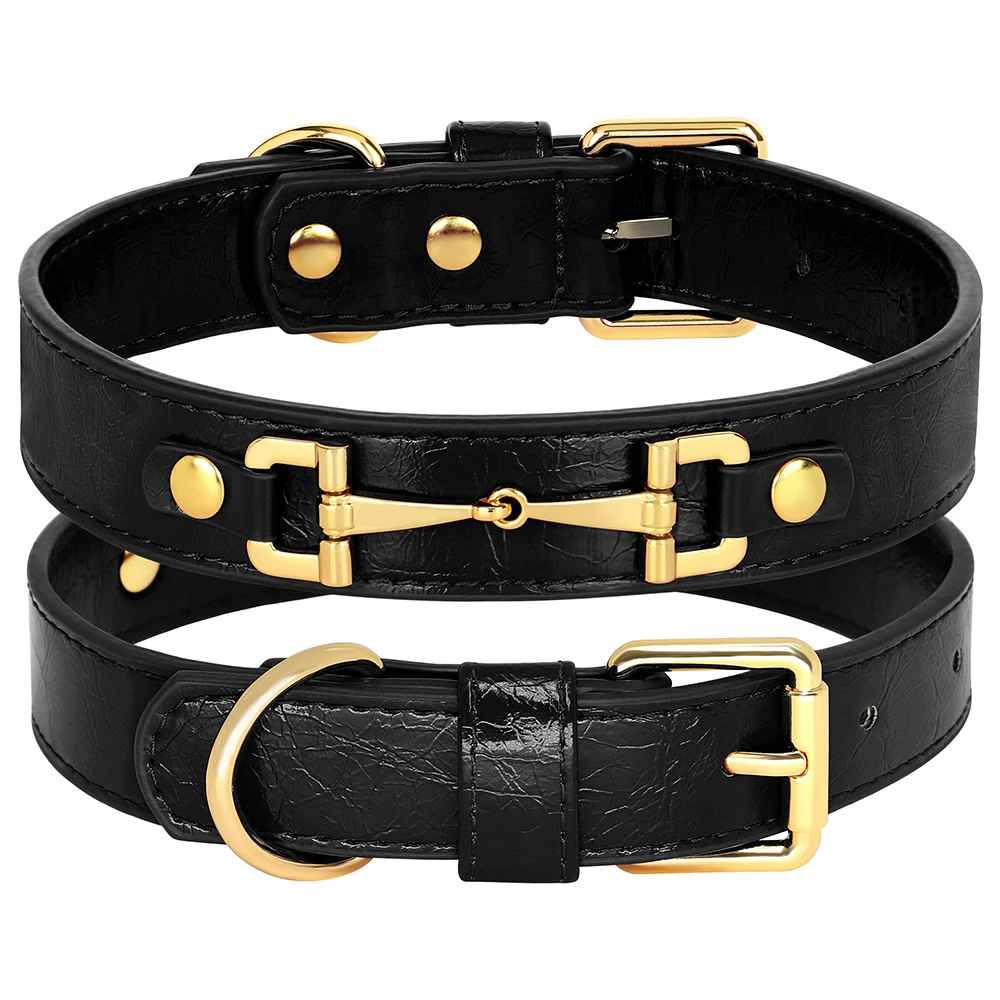 colliers cuir pour chiens collierazor noir