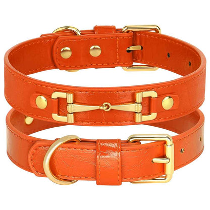 colliers cuir pour chiens collierazor orange