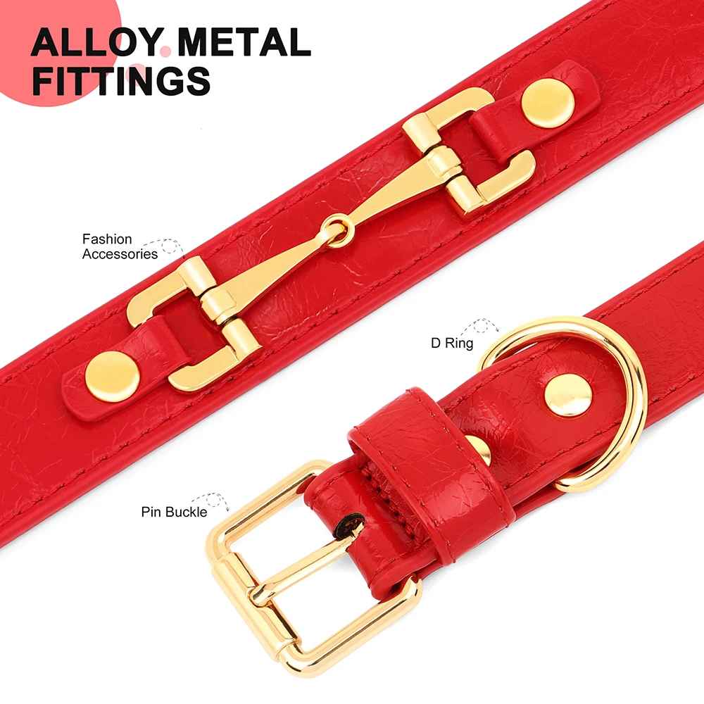 colliers cuir pour chiens collierazor rouge