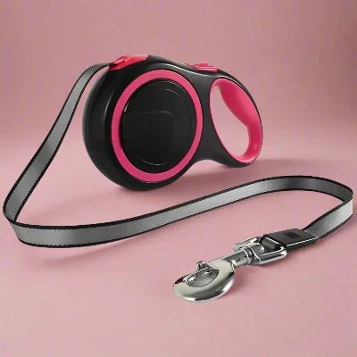 Laisse de chien - MaxLeash™ - Rose - Jouetstoutou