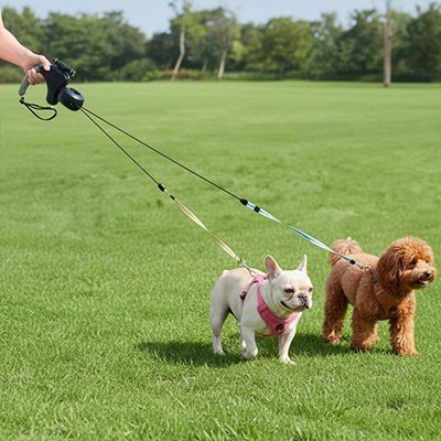 Laisse double pour Chien | Sans Enchevêtrement - Jouetstoutou