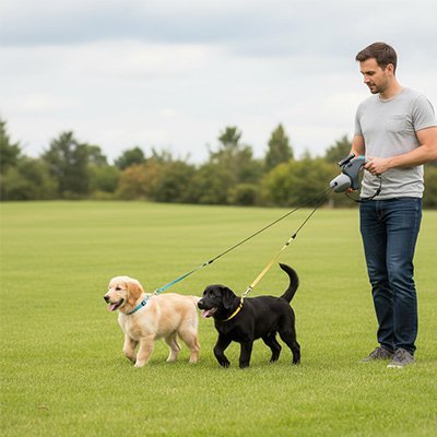 Laisse double pour Chien | Sans Enchevêtrement - Jouetstoutou
