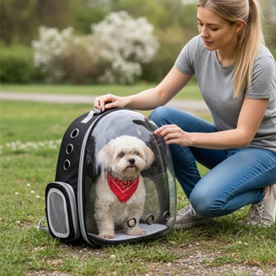 Sac à dos Chien Capsules Spatiales Transparentes